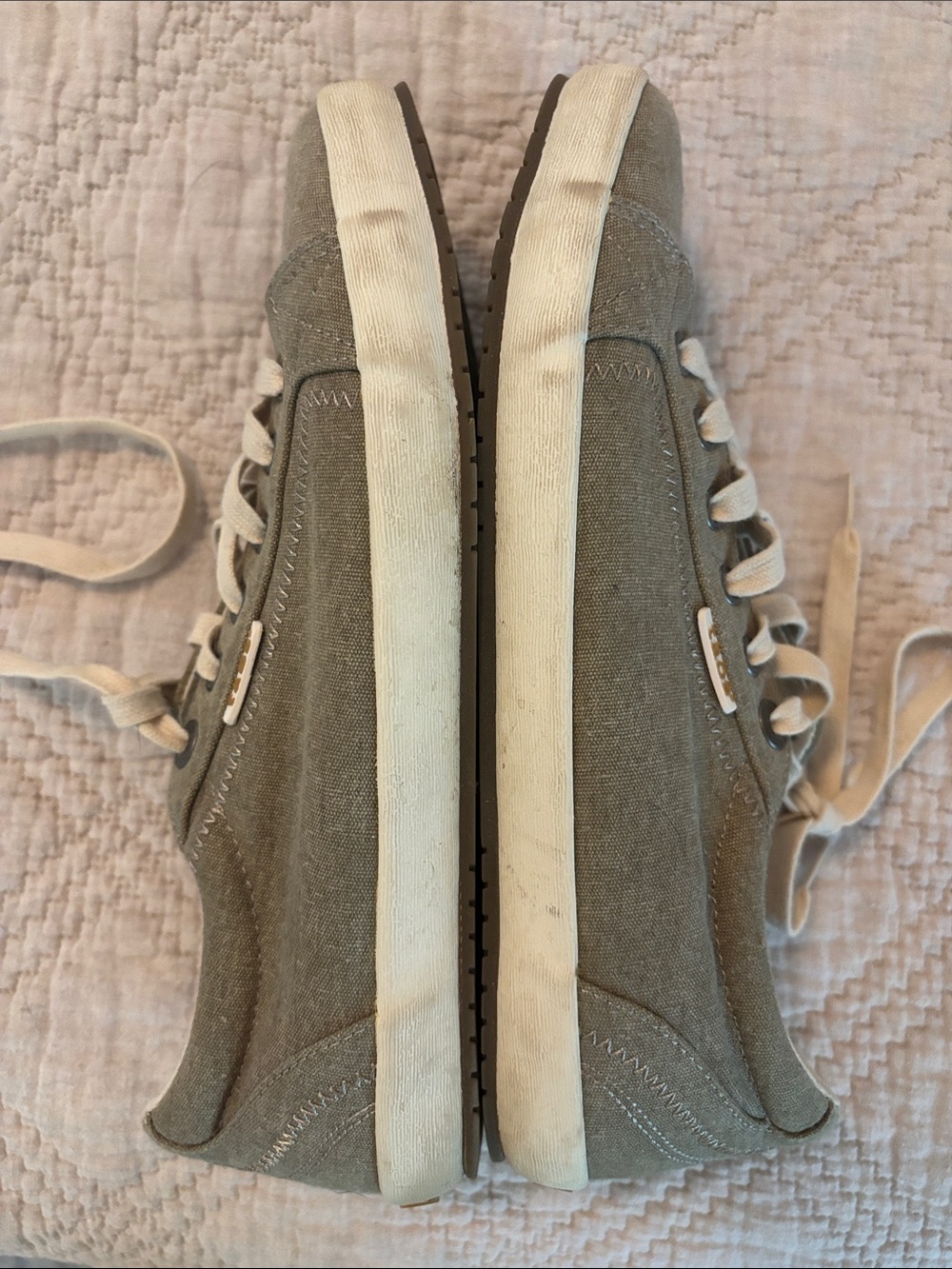 Taos Beige Canvas Lace-Up Women's Sneakers - Picture 3 of 3